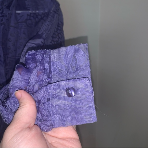 ColdWater Creek Purple Sheer Blouse Size Medium - Picture 3 of 6
